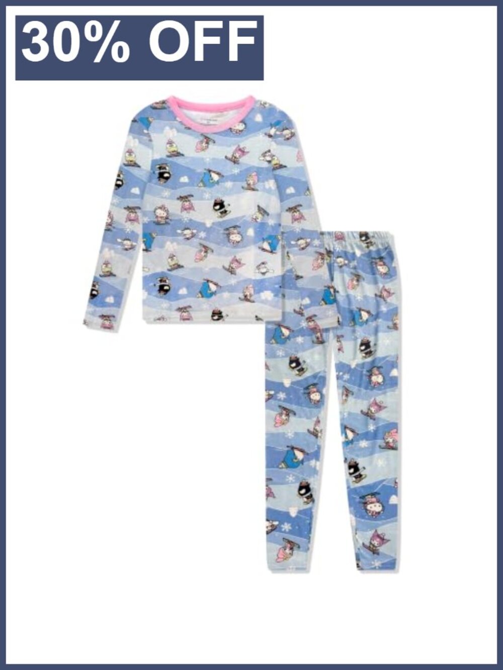 Girls Thermal Underwear Set Long John Base Layer Moisture Wicking 2-Piece